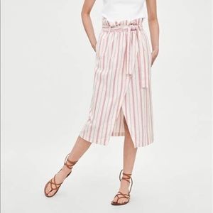 ZARA Stripped midi skirt